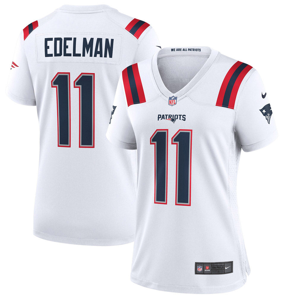 Women's New England Patriots Julian Edelman Team Game Jersey- White