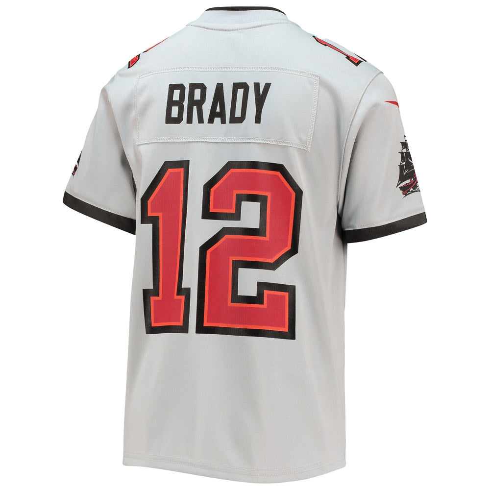 Youth Tampa Bay Buccaneers Tom Brady Inverted Team Game Jersey Gray